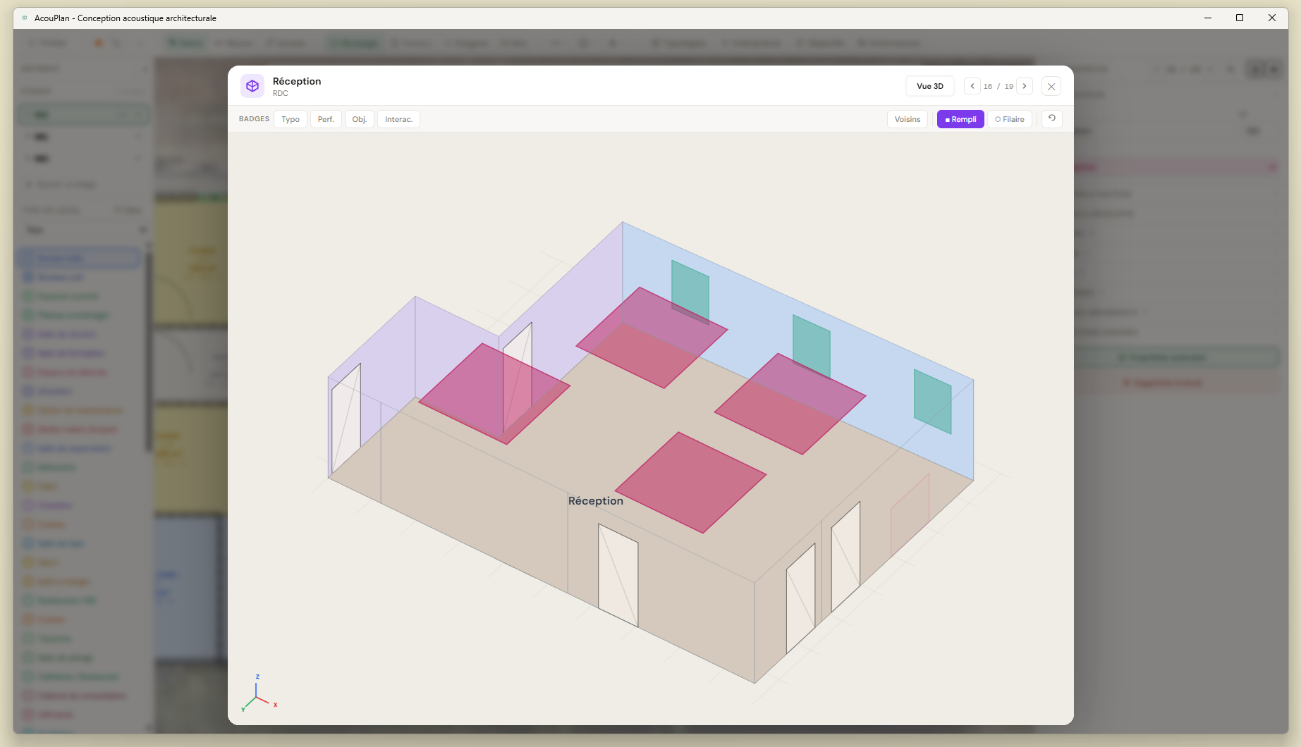 Vue 3D isométrique - AcouPlan